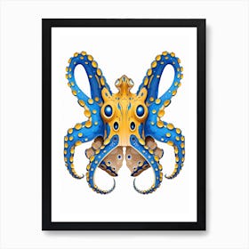 Blue Ringed Octopus Illustration 16 Art Print