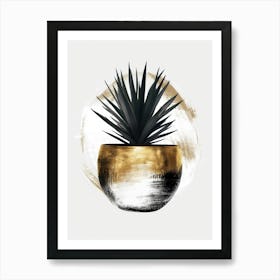 Gold Potted Plant Poster