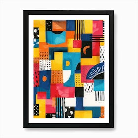 Playful And Colorful Geometric Shapes Arranged In A Fun And Whimsical Way 12 Art Print