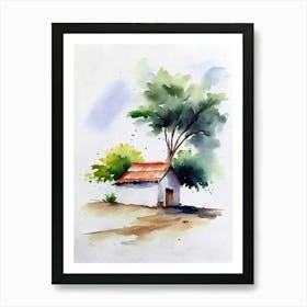 Watercolor Of A House Art Print