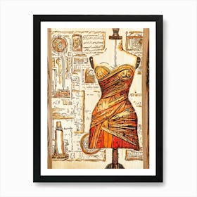 Dress Form In Yellow And Orange Art Print