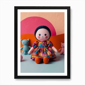 Doll And Her Friends 1 Art Print