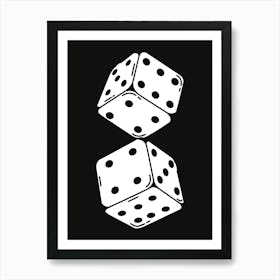 Black And White Dice Art Art Print