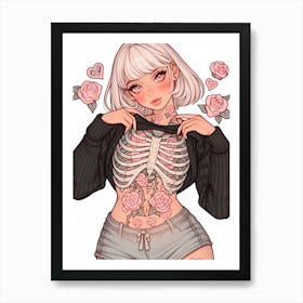 Skeleton Girl Art Print