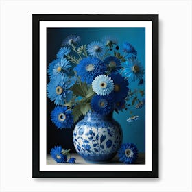 Blue Flowers In A Vase 2 Art Print