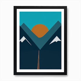 Le Grand Bornand, France Modern Illustration Skiing Poster Art Print
