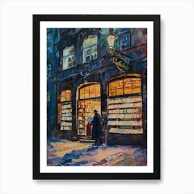 Prague Book Nook Bookshop 1 Art Print