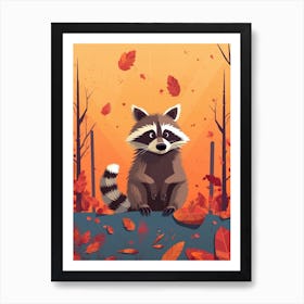 Raccoon Cute Illustration 2 Art Print