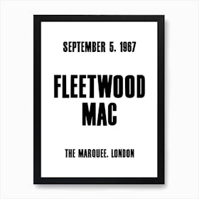 Fleetwood Mac 1967 Concert Poster Art Print