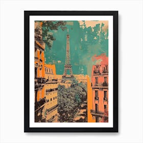 Retro Paris Kitsch Collage 3 Art Print