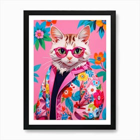 Cat In Sunglasses Art Print