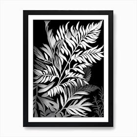 Scotch Broom Leaf Linocut 1 Art Print