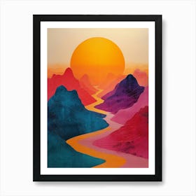 Sunset In The Mountains 40 Art Print