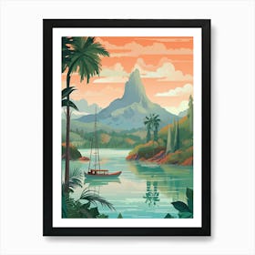 Bora Bora French, Polynesia, Graphic Illustration 4 Art Print