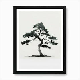 Pine Tree Pixel Illustration 4 Art Print