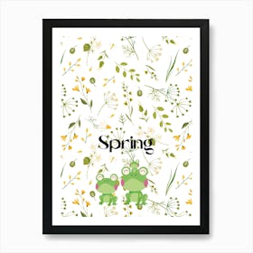 Spring Frogs Art Print