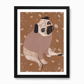 Pug With Ocher Tones Art Print