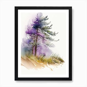 Running Pine Wildflower Watercolour 2 Art Print