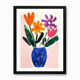 Flowers In A Blue Vase 1 Art Print