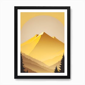 Misty Mountains Vertical Composition In Yellow Tone 39 Art Print