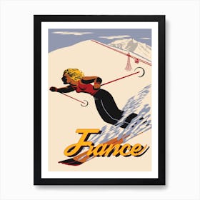 Ski In France Art Print