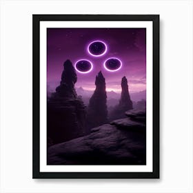 Purple Circles In The Sky Art Print