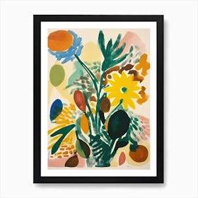 Sunflowers Flower Illustration 3 Art Print