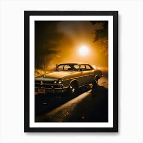 Old Car At Night~Reimagined Art Print