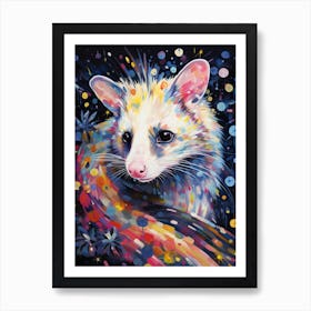  A Playful Possum Vibrant Paint Splash 1 Art Print