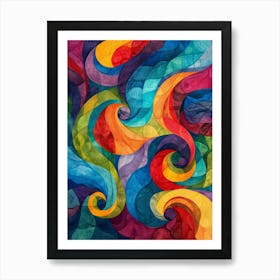 Abstract Colorful Swirls Art Print