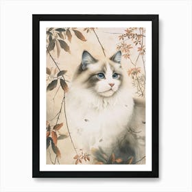 Ragdoll Cat Japanese Illustration 2 Art Print