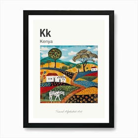 Kids Travel Alphabet  Kenya 4 Art Print