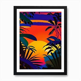 Tropical Plant Sunset Art Print