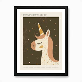 Muted Pastels Unicorn Polka Dot Poster Art Print