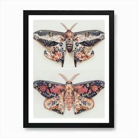 Shimmering Butterflies William Morris Style 4 Art Print