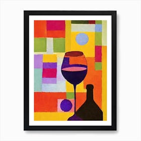 Asti Spumante Paul Klee Inspired Abstract Cocktail Poster Art Print