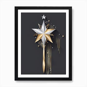 Christmas Star magic wand Vector Illustration Art Print