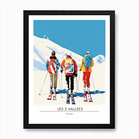 Les 3 Vallees   France, Ski Resort Poster Illustration 1 Art Print
