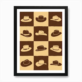 Cowboy Checkerboard 1 Art Print