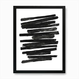 Black Brushstrokes Art Art Print