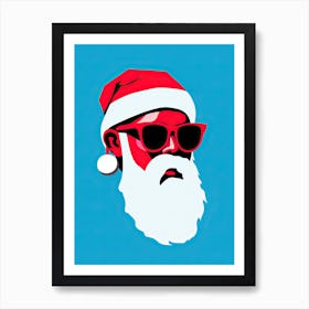 Santa Claus In Sunglasses, Pop Art Art Print