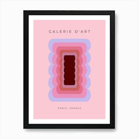 Retro Wavy Shape Abstract | 03 – Pink Art Print