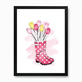 Tulip Boots Art Print