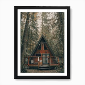 Autumn Forest Cabin Art Print