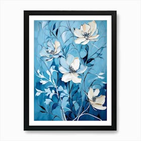 Blue Flowers 17 Art Print