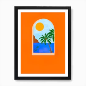 Palm Tree In The Window Art Print