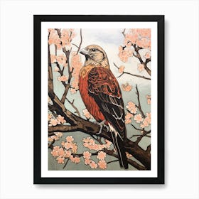 Art Nouveau Birds Poster Hawk Art Print