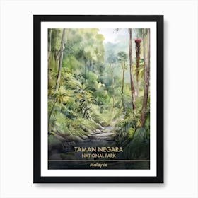 Taman Negara National Park Malaysia Watercolour 3 Art Print