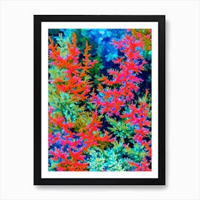 Acropora Plana Vibrant Painting Art Print