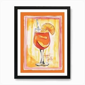 Aperol Spritz Cocktail Art Kitchen Orange Art Print